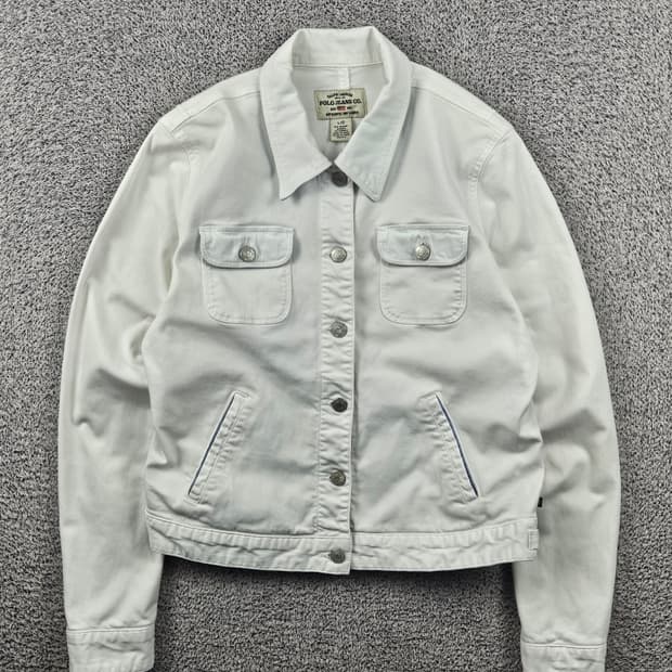 폴로 진스 컴퍼니 화이트 스판 데님 워크 자켓 ( L ) / 11813