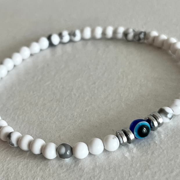 화이트 원석 팔찌