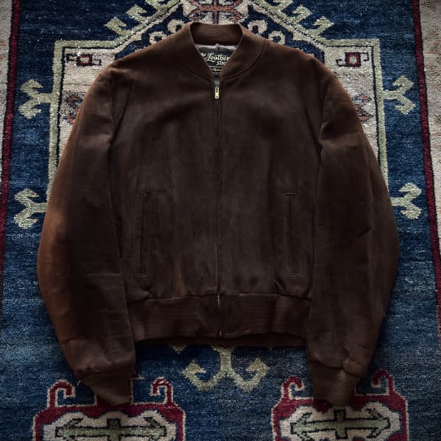 70s Sears Sun-Faded suede bomber Jacket