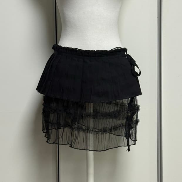 레이스 레이어드 스커트 