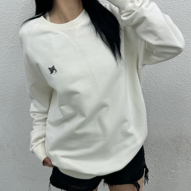 메종키츠네 스몰로고 아이보리 맨투맨 XL