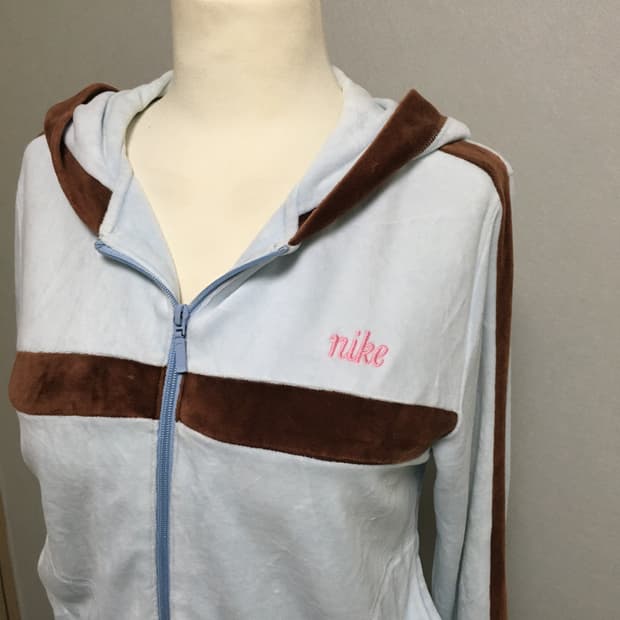 나이키 하늘색 벨벳 트랙탑 극희귀매물 후리스 후드집업 일본빈티지