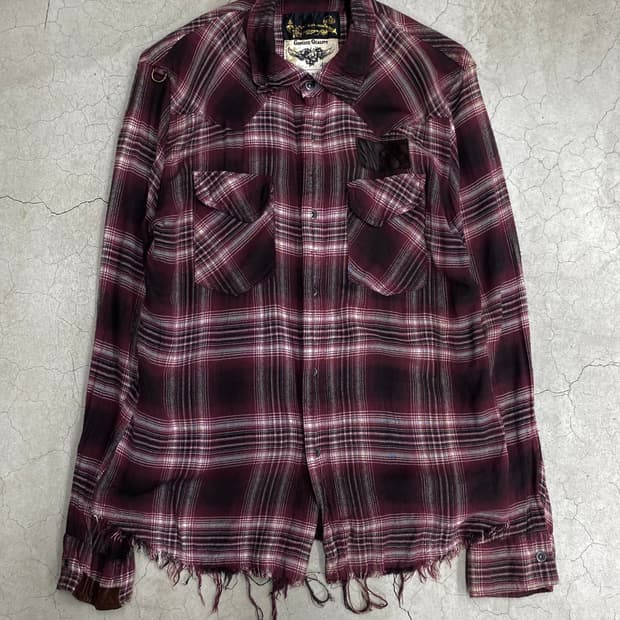 쿄지 마루야마 칼프 레더 플란넬 셔츠