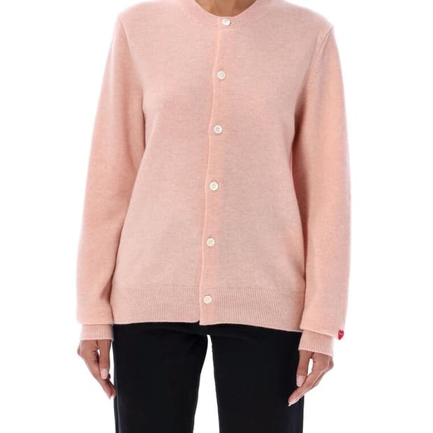 꼼데가르송 핑크 라운드 가디건 공용