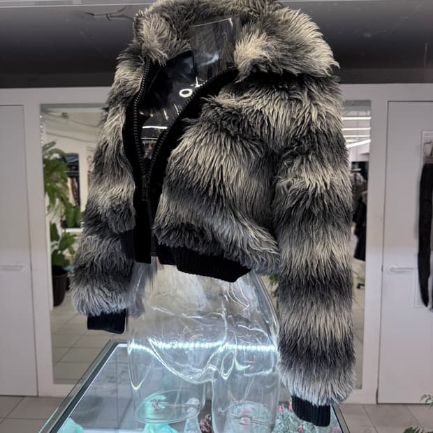 gradation fur zipup jacket