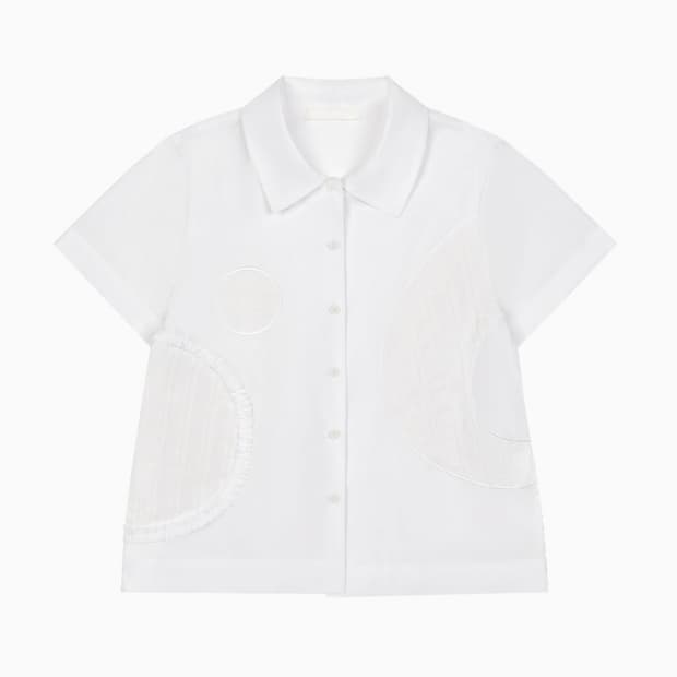 오헤시오 셔츠 블라우스 POINT FRILL SHIRT, WHITE