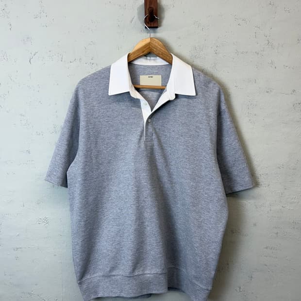 포터리 그레이 럭비 반팔 숏슬리브