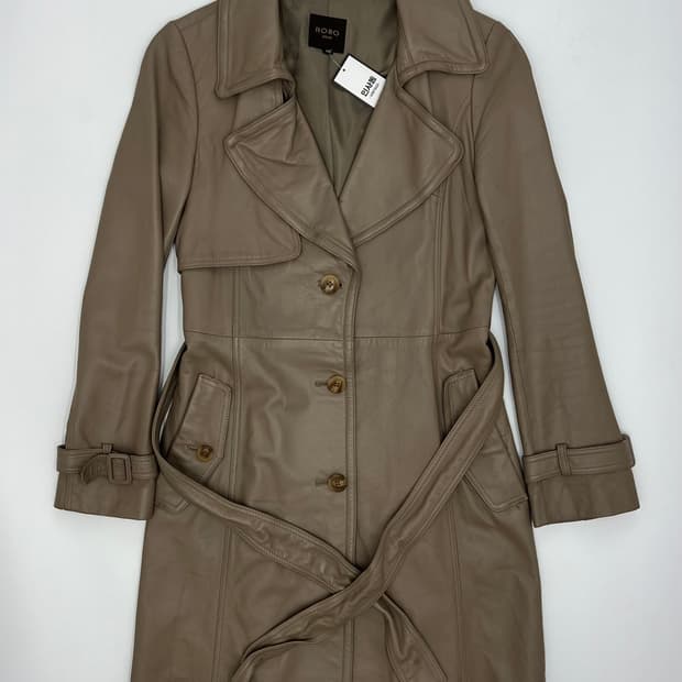 로보 우먼 롱 레더자켓