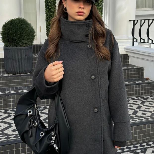 Dimanche Double Breasted Coat (grey)