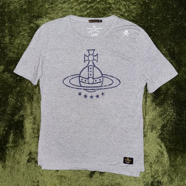 [L] 비비안웨스트우드 X LEE JEANS 콜라보 티셔츠 그레이