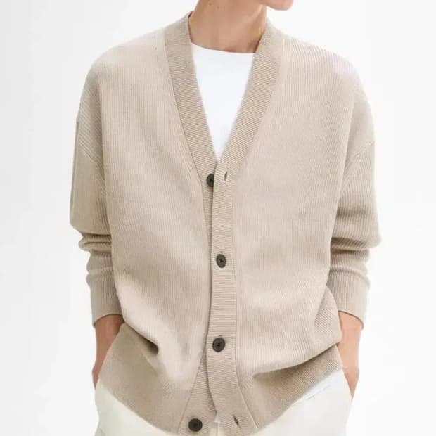 마시모두띠 남자 코튼니트 가디건 베이지 L(105)