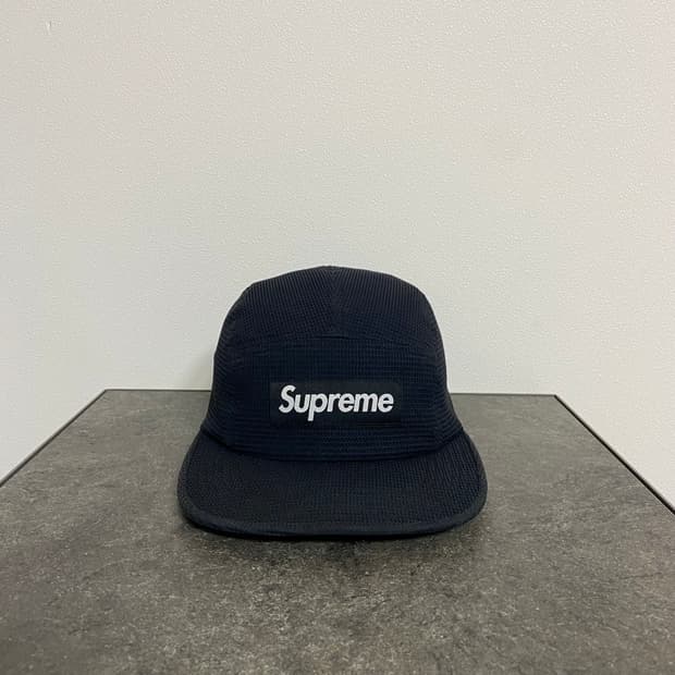 (OS) 슈프림 박스로고 캠프캡 모자 와플 네이비 블랙