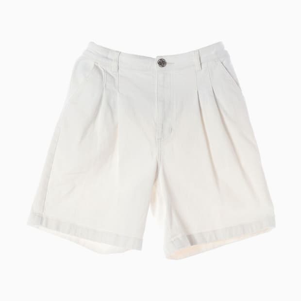 스틸베네통 화이트 투핀턱 코튼 쇼츠 42