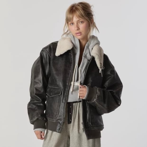 글로니 무스탕 가죽자켓양털탈부착가능 m