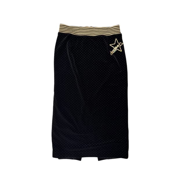 히스테릭글래머 스타로고 벨벳 스커트 블랙