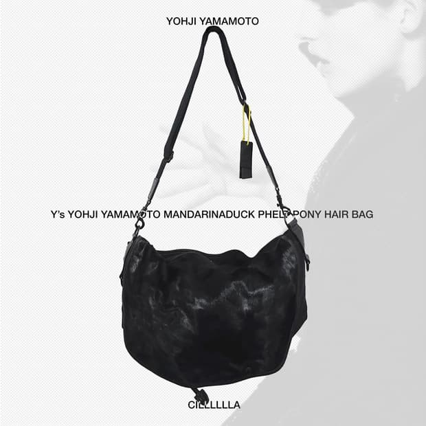Y’S 요지야마모토 만다리나덕 포니헤어 펠트 메신저백