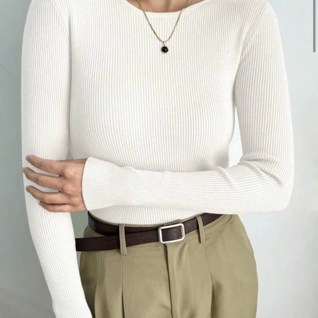 골지 긴팔 기본티