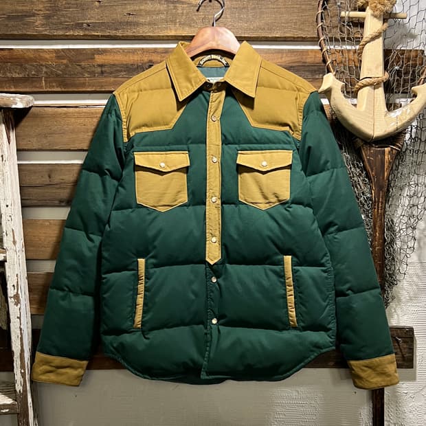 [M]Schott 쇼트 빈티지 그린 요크 다운 자켓
