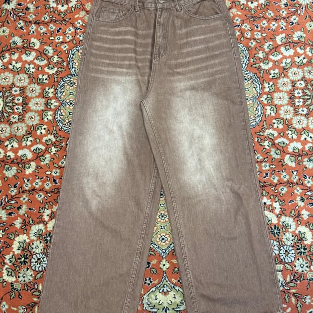 필루미네이트 브라운 워싱 데님 팬츠 L