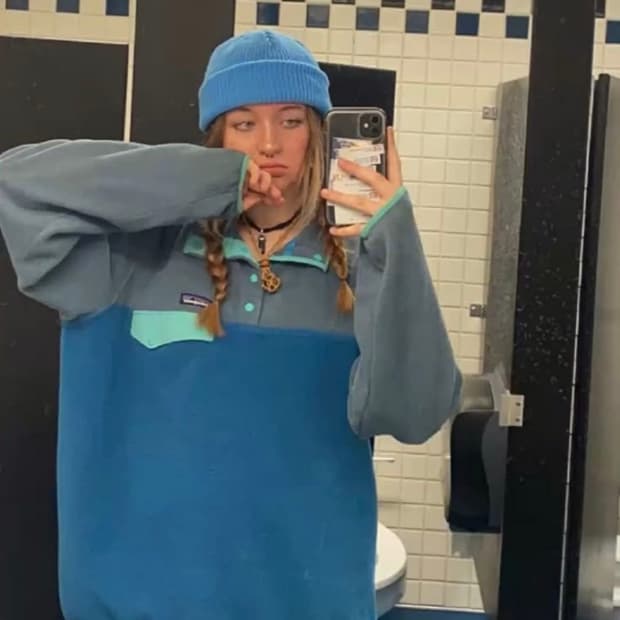 파타고니아 신칠라 스냅티 그레이블루 남2XL 빈티지