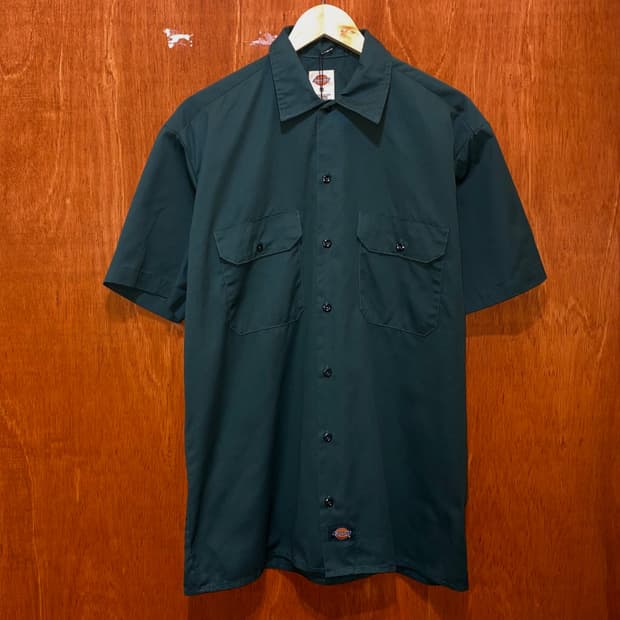 (M) Dickies 디키즈 반팔 워크 셔츠 그린