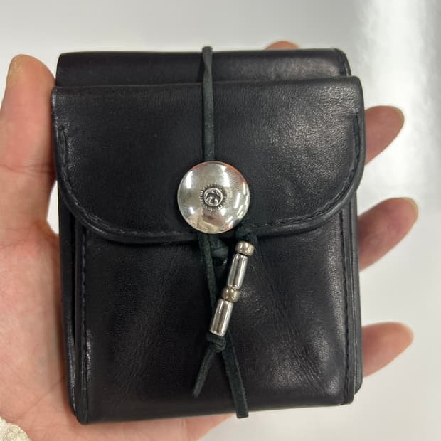 goros 고로스 새들레더 블랙 이글 콘초 반지갑