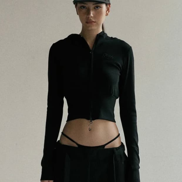 배드블러드 슬림핏 후드집업 블랙