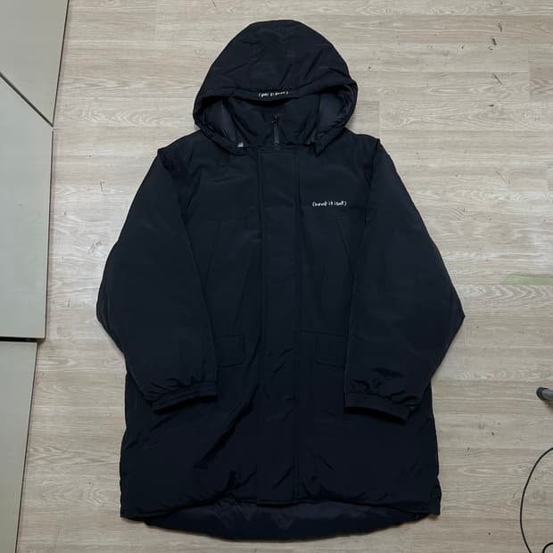 와릿이즌 마크 곤잘레스 스펠 로고 후드 롱패딩 점퍼 [블랙] L/100