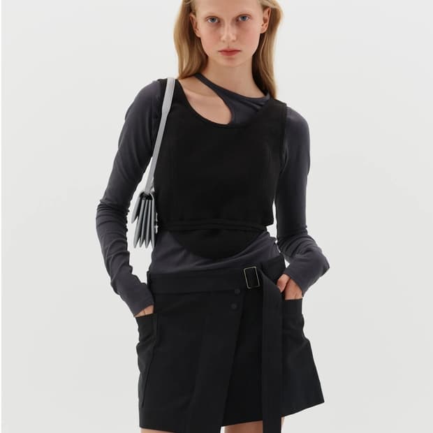 로우클래식 코르셋 탑 S 블랙 새상품