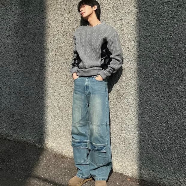 아워데이즈 빈티지 프론트 포켓 카고 데님 팬츠 [VINTAGE BLUE]