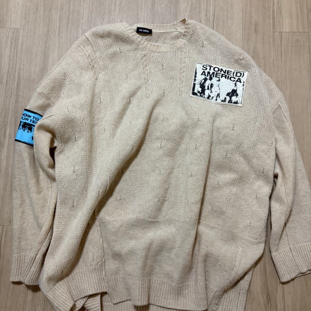 라프시몬스 20ss 스톤아메리카 스웨터 m