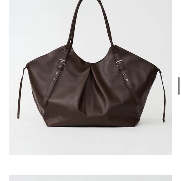 여밈 belted shopper bag 브라운