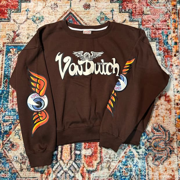 [L] 본더치 로고 프린팅 크롭핏 맨투맨