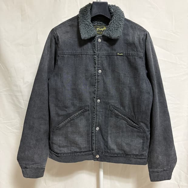 랭글러 X 빔즈 별주 레인지 코트 쉐르파 흑청 데님자켓 / M