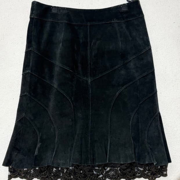 빈티지 스웨이드 미디 스커트 판매합니다