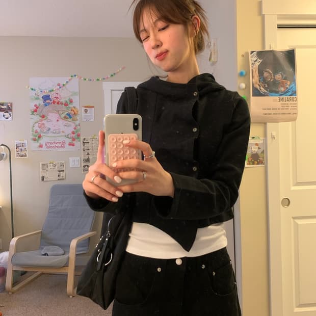 보우아카이브 shirring hoodie cardigan