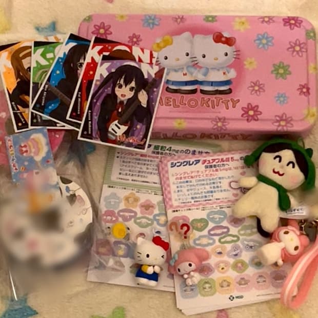 일괄) 고전키티 마이멜로디 이라스토야 피규어 스트랩 키링 스티커 등