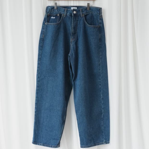OBEY BIG WIG BAGGY DENIM 스톤 워시 인디고 (32)