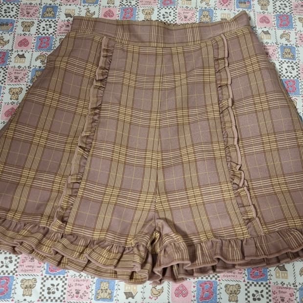 Chip Clip Mini(칩클립 미니) 체크 프릴 큐롯팬츠