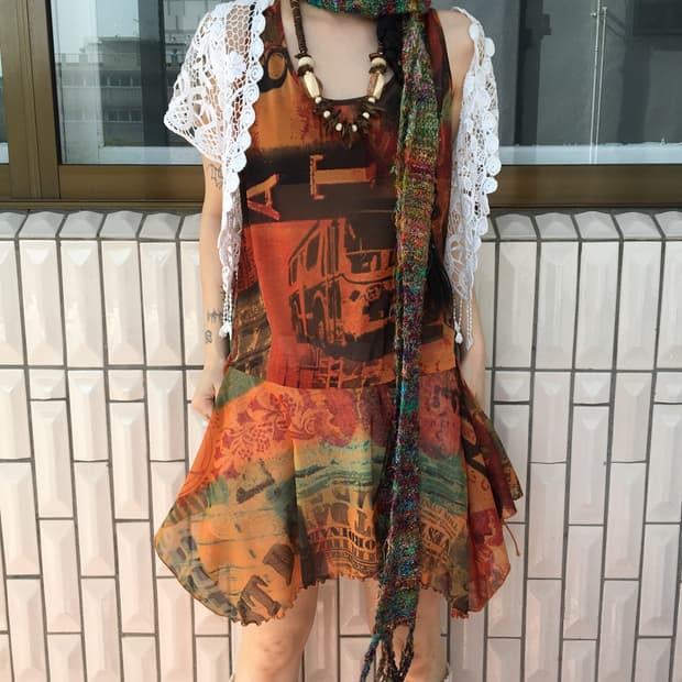 Full printing mesh sleeveless