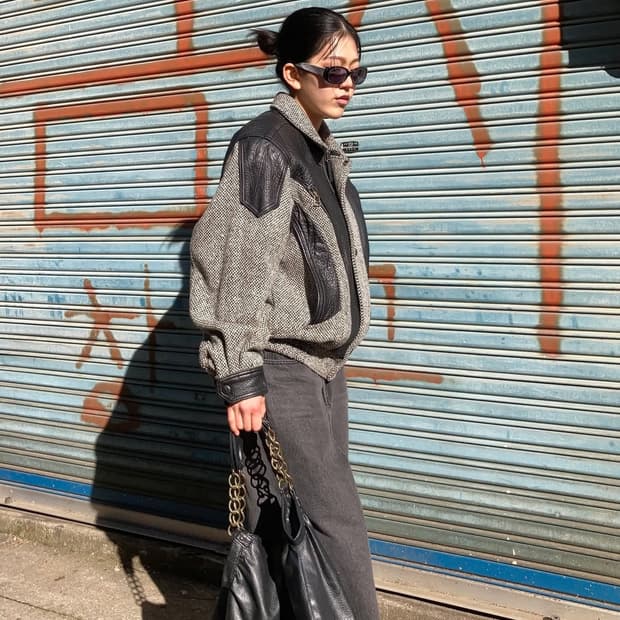 양가죽 체인 호보백