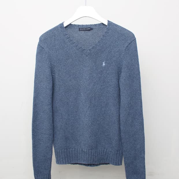 폴로 랄프로렌 포그블루 니트