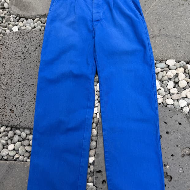 OLD VINTAGE WASHED BLUE FRENCH 프렌치워크팬츠