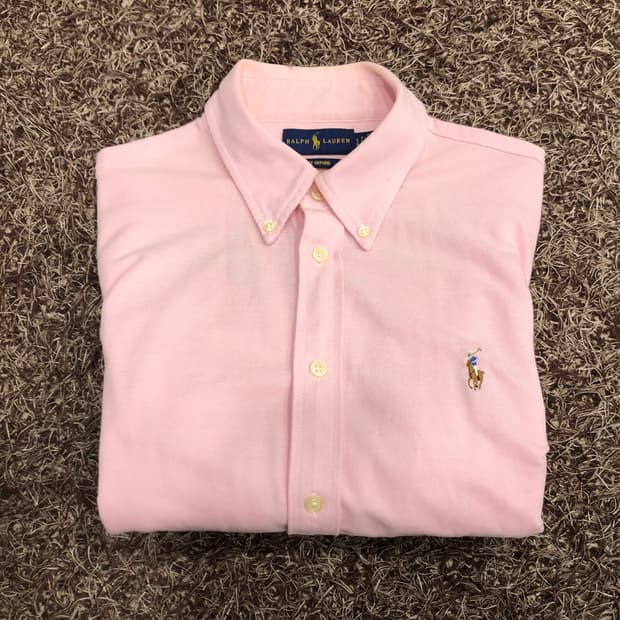 폴로 랄프로렌 핑크 니트 옥스포드 셔츠