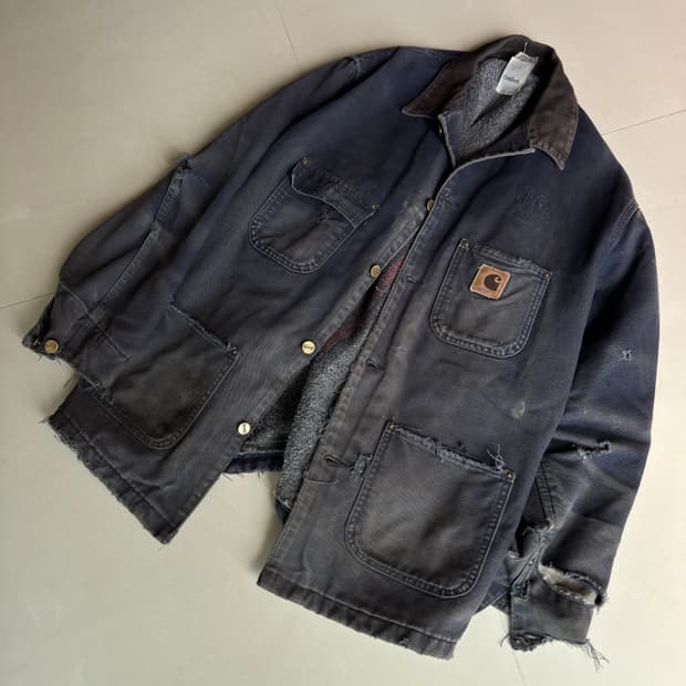 thrashed carhartt chore jacket