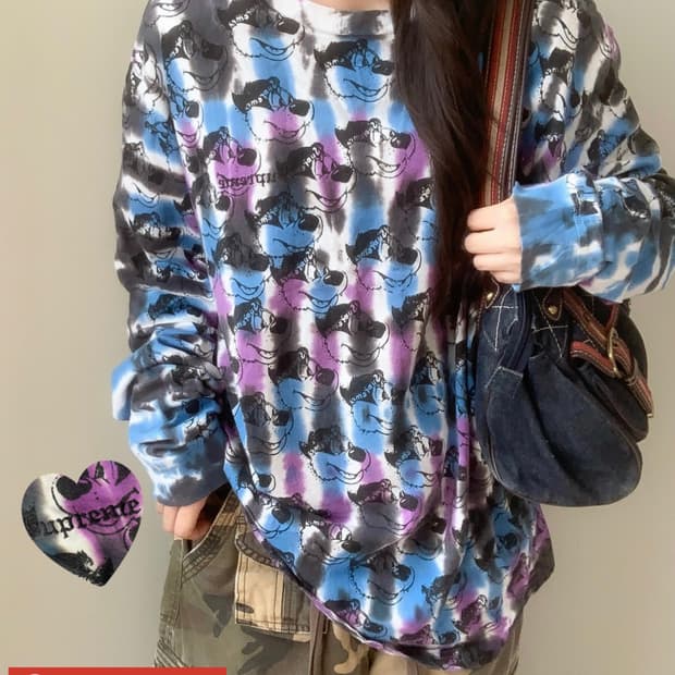 슈프림 21SS dyed bear 롱슬리브