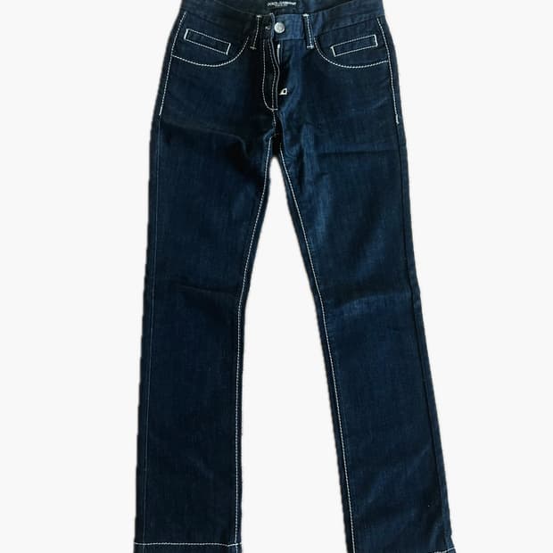 돌체앤가바나 로우웨스트 빈티지 스티치 생지 데님