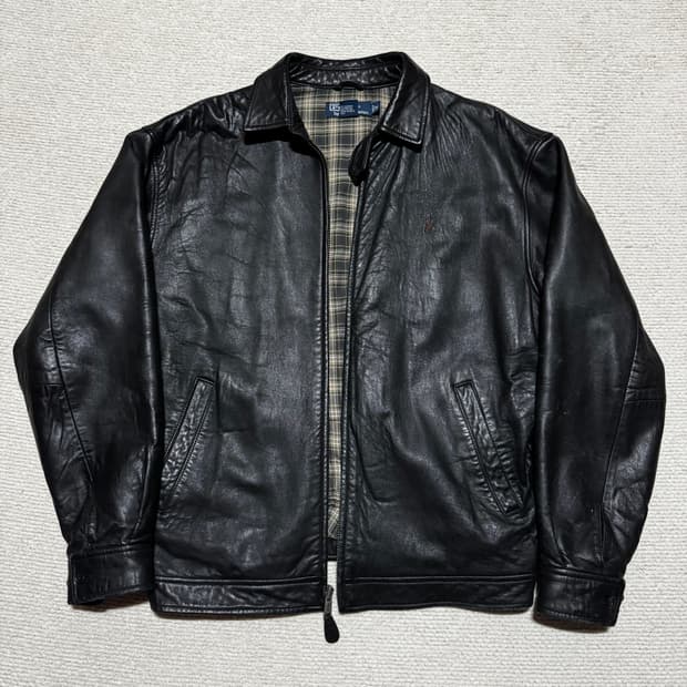 90s 폴로랄프로렌 블랙 레더자켓 M