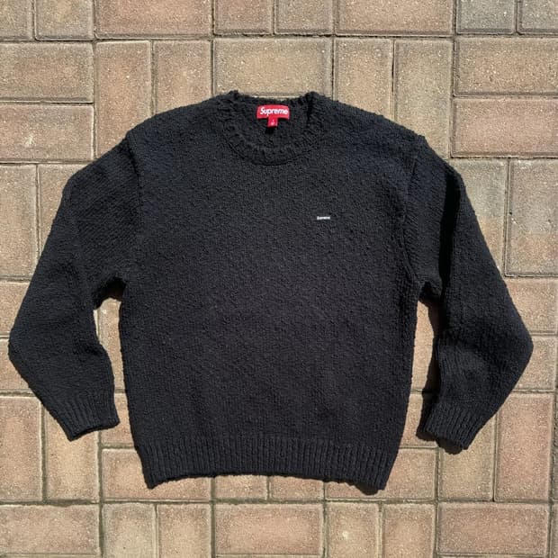 슈프림 부클 스몰 박스 니트 스웨터 블랙