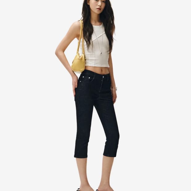 (새상품) 데케트우먼 low rise capri jeans 로우라